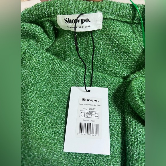 NWT Showpo Womens Green Knit Dress Sz 8 US Strappy Summer Wedding Guest NEW! - Picture 7 of 9